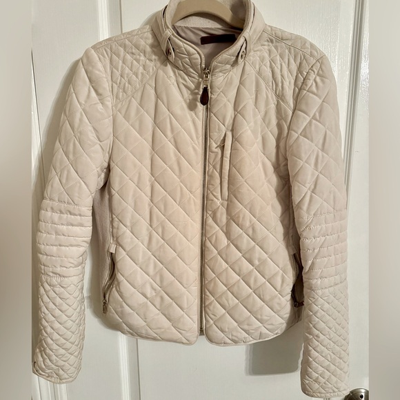 Zara Women Cream Colored Quilted Puffer Jacket Size XL (check measurements) - Picture 1 of 11